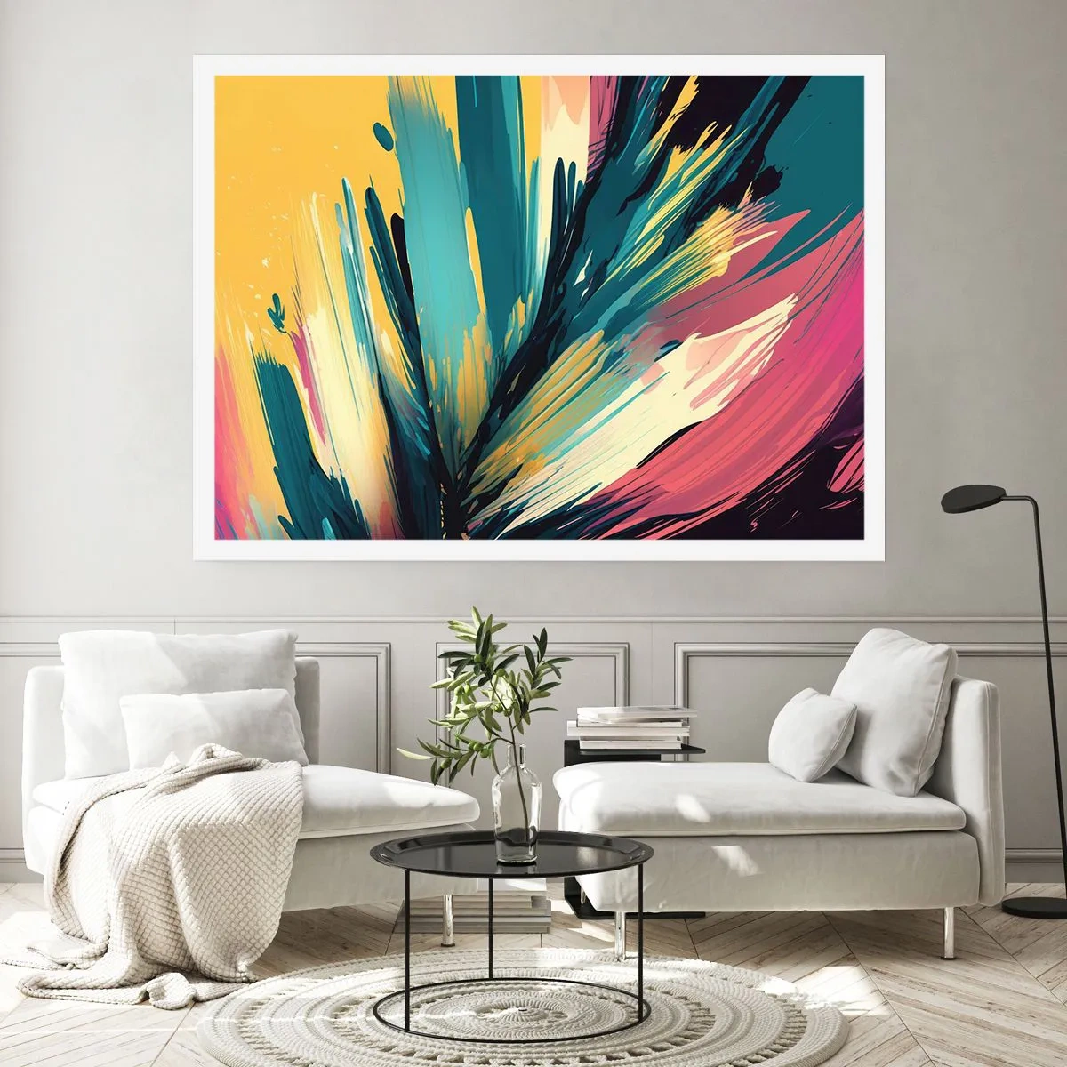 Poster - Compositie – een explosie van vreugde - 91x61 cm