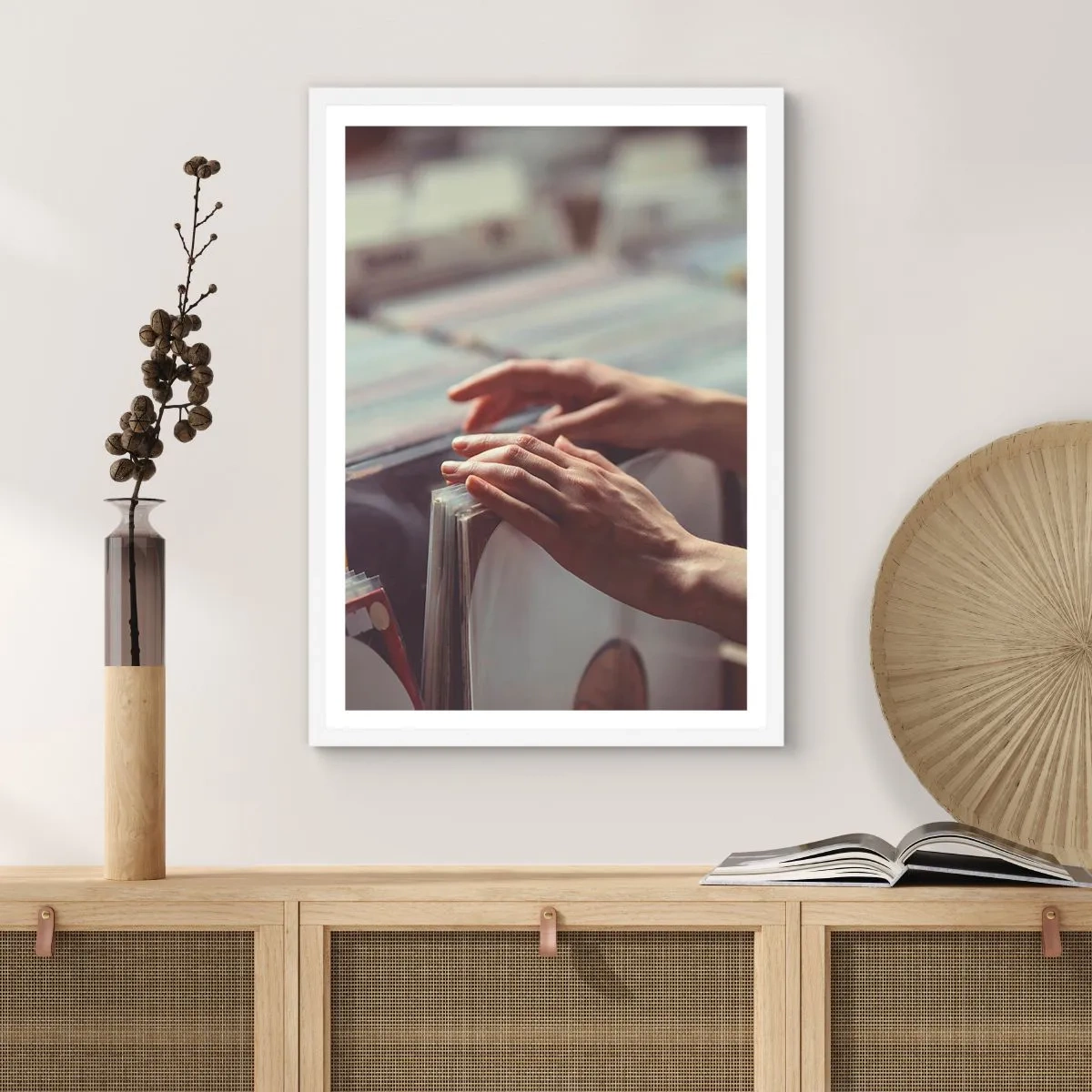 Poster in een witte lijst - Op zoek naar emoties - 61x91 cm