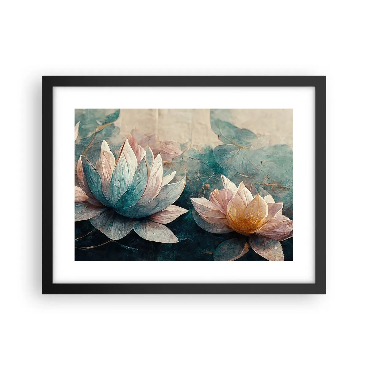 Poster in een zwarte lijst - Sterren van het meer - 40x30 cm