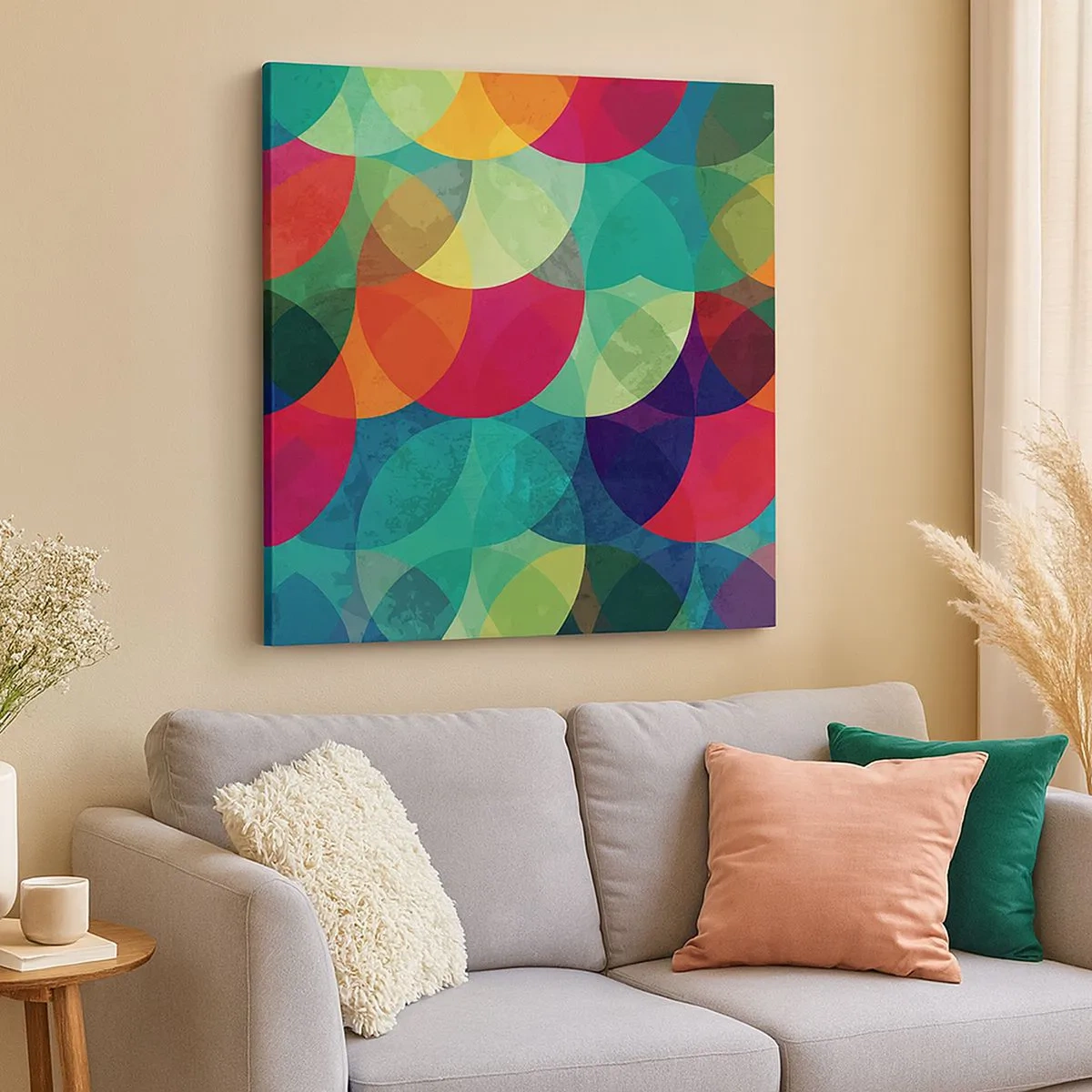 Schilderen op canvas - Beklimming naar de regenboog - 30x30 cm