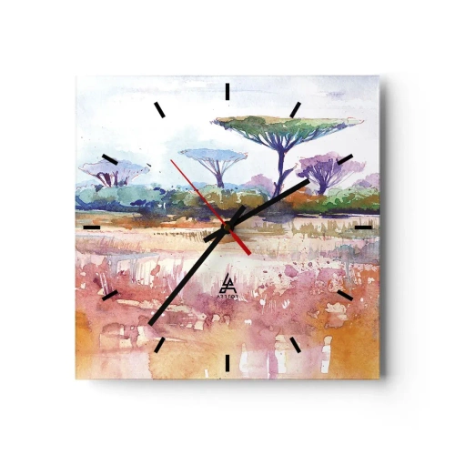 Wandklok - Klok - Savanne kleuren - 30x30 cm