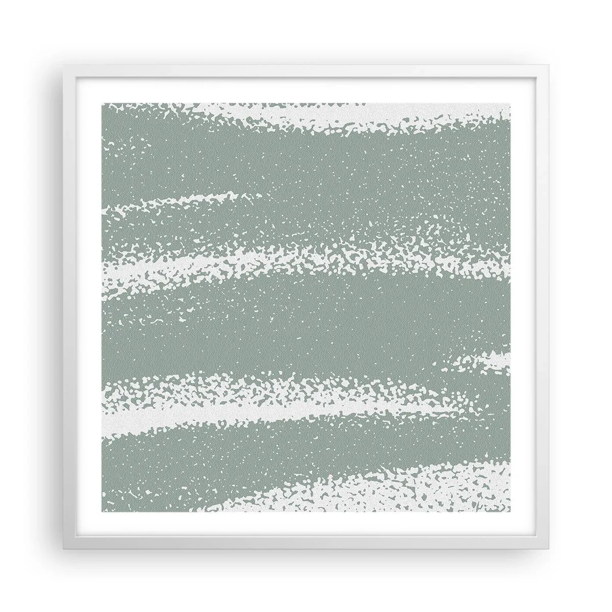 Poster in een witte lijst - Abstractie in een winterklimaat - 60x60 cm