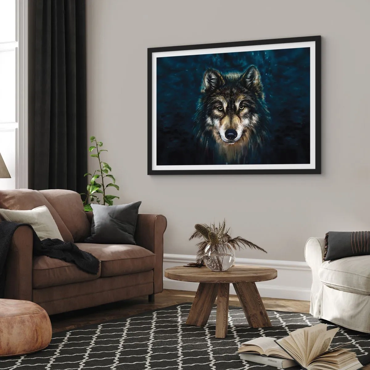 Poster in een zwarte lijst - Alfa? en omega - 50x40 cm