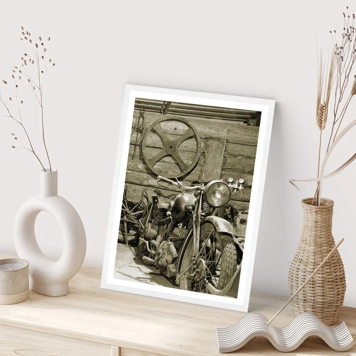 Poster in een witte lijst - In de schuur van oom Władek - 50x70 cm