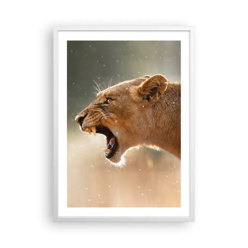 Poster in een witte lijst - Probeer niet te luisteren - 50x70 cm