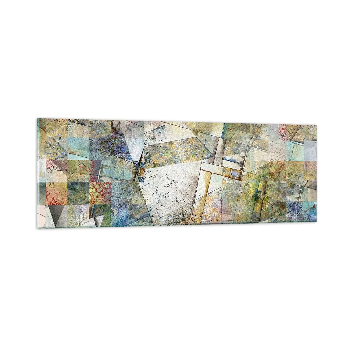 Schilderen op glas - Geometrische schuifeling - 90x30 cm