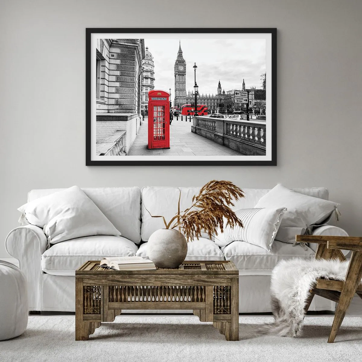 Poster in een zwarte lijst - Londen, zonder twijfel - 50x40 cm