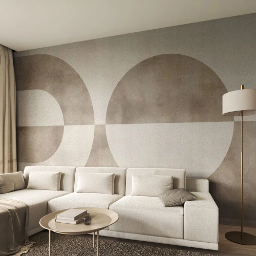 Fotobehang Premium Sand - Gelijkenissen en verschillen - Minimalisme, Helder, Vormen - 250x175 cm