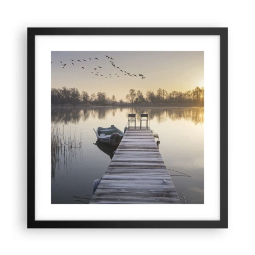 Poster in een zwarte lijst - Ik ben zo terug - 40x40 cm