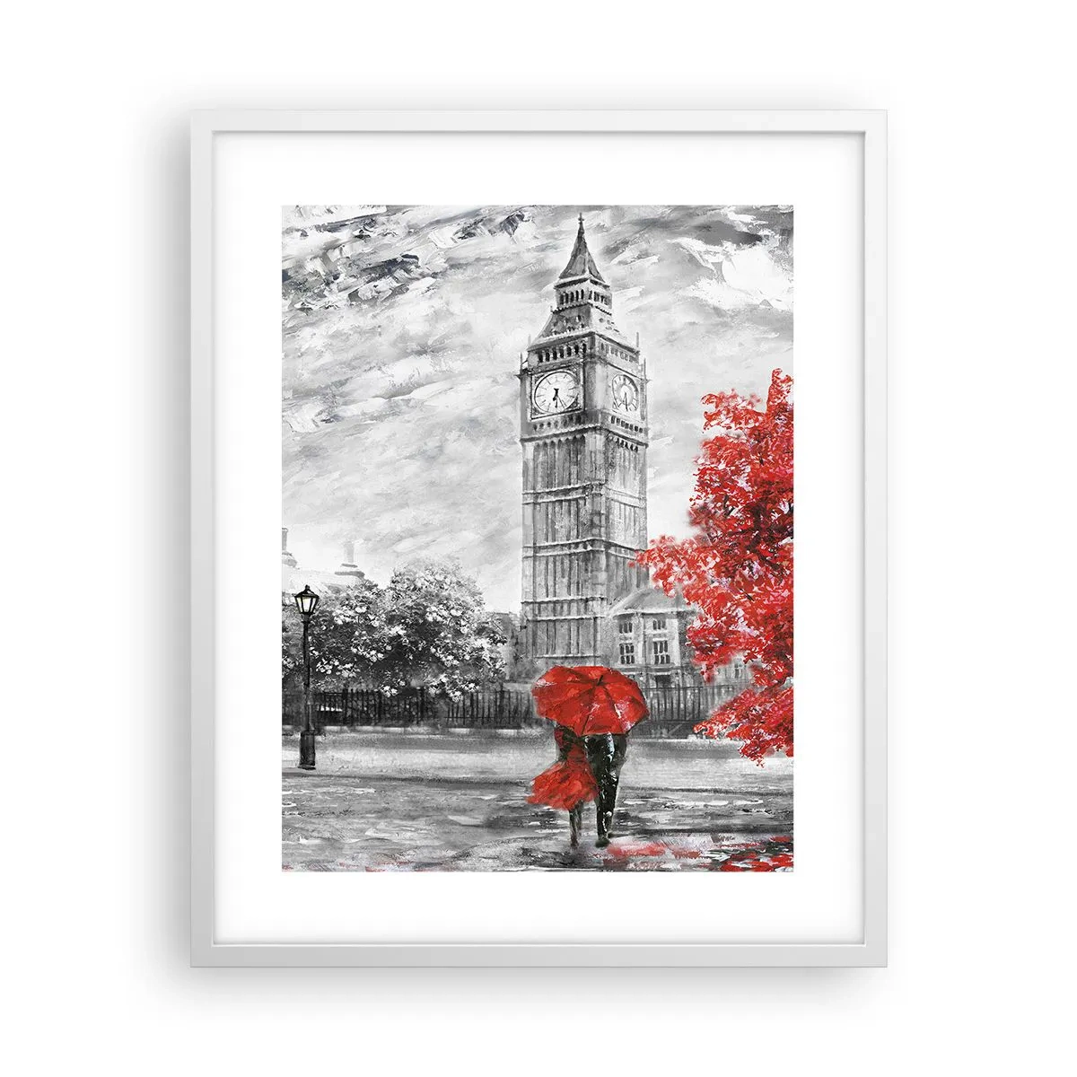 Poster in een witte lijst - Een spannende dag - 40x50 cm