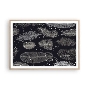 Een poster in een licht eiken lijst - Gevederde kant - 100x70 cm