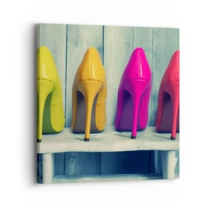 Schilderen op canvas - Loop op de regenboog - 40x40 cm