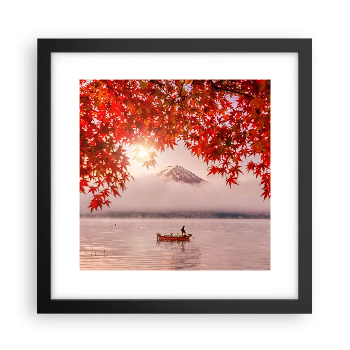Poster in een zwarte lijst - In het Japanse klimaat - 30x30 cm