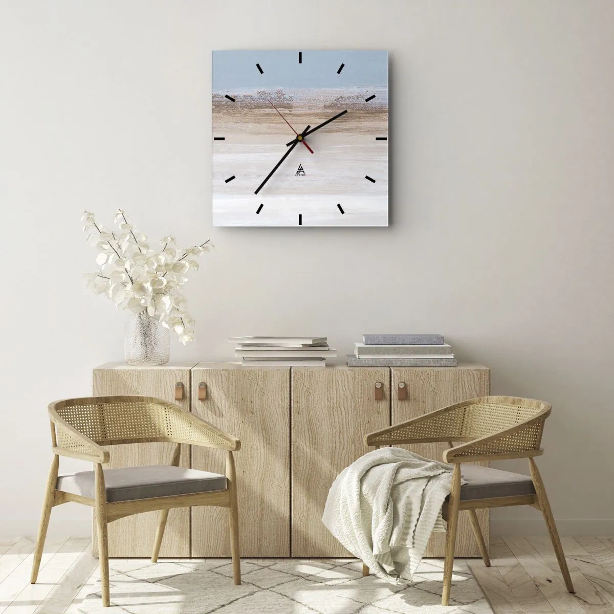 Wandklok - Klok - Dubbelzinnig landschap - 40x40 cm