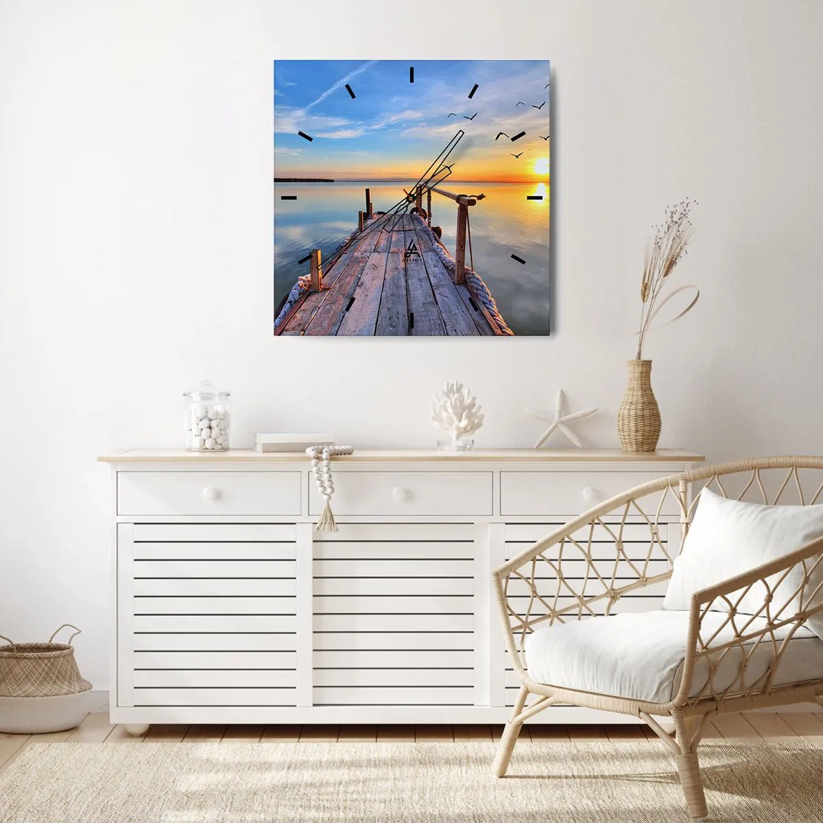 Wandklok - Klok - Loop recht naar de zon - 30x30 cm