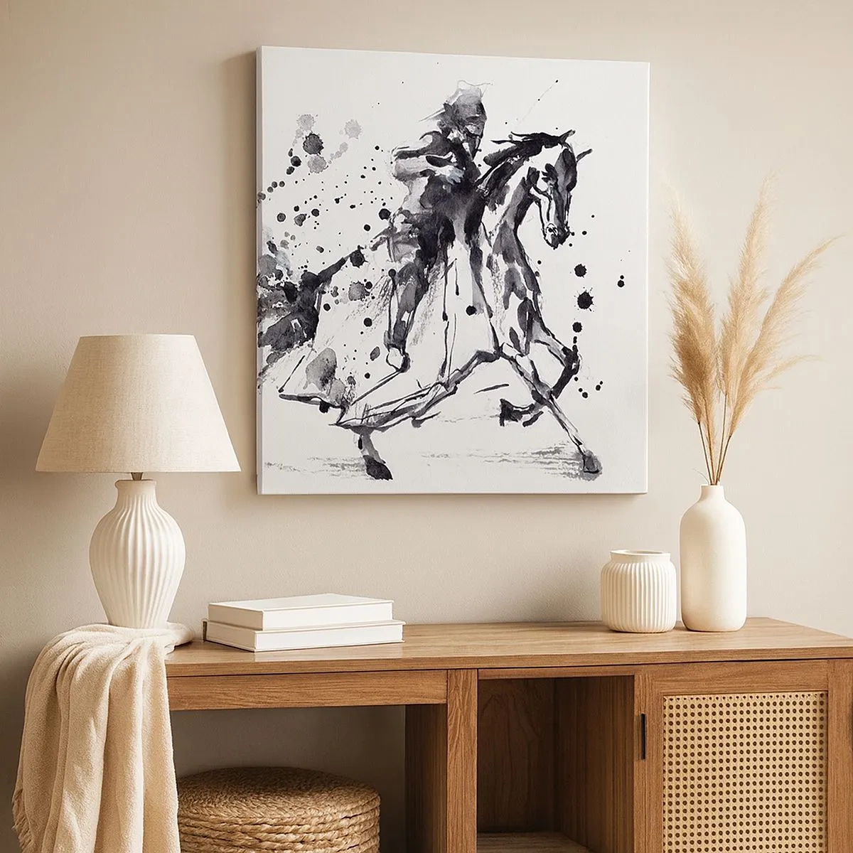 Schilderen op canvas - Zwarte ridder - 30x30 cm