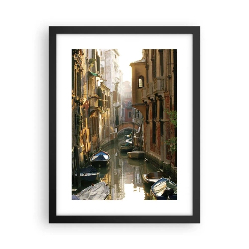 Poster in een zwarte lijst - In een Venetiaans steegje - 30x40 cm
