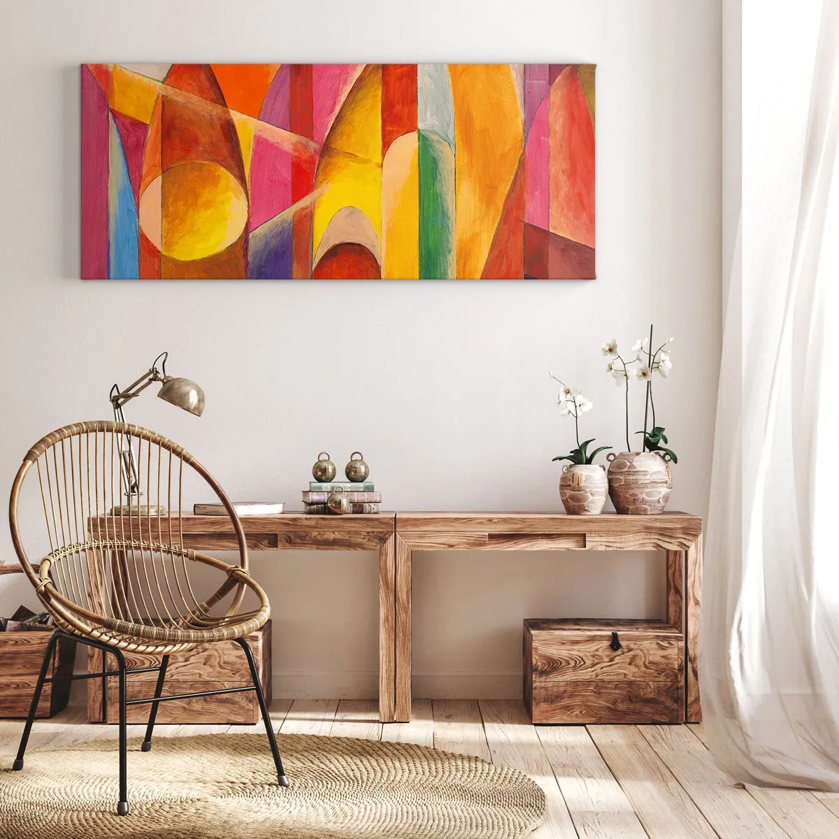 Schilderen op canvas - Kathedraal van de zon - 100x40 cm