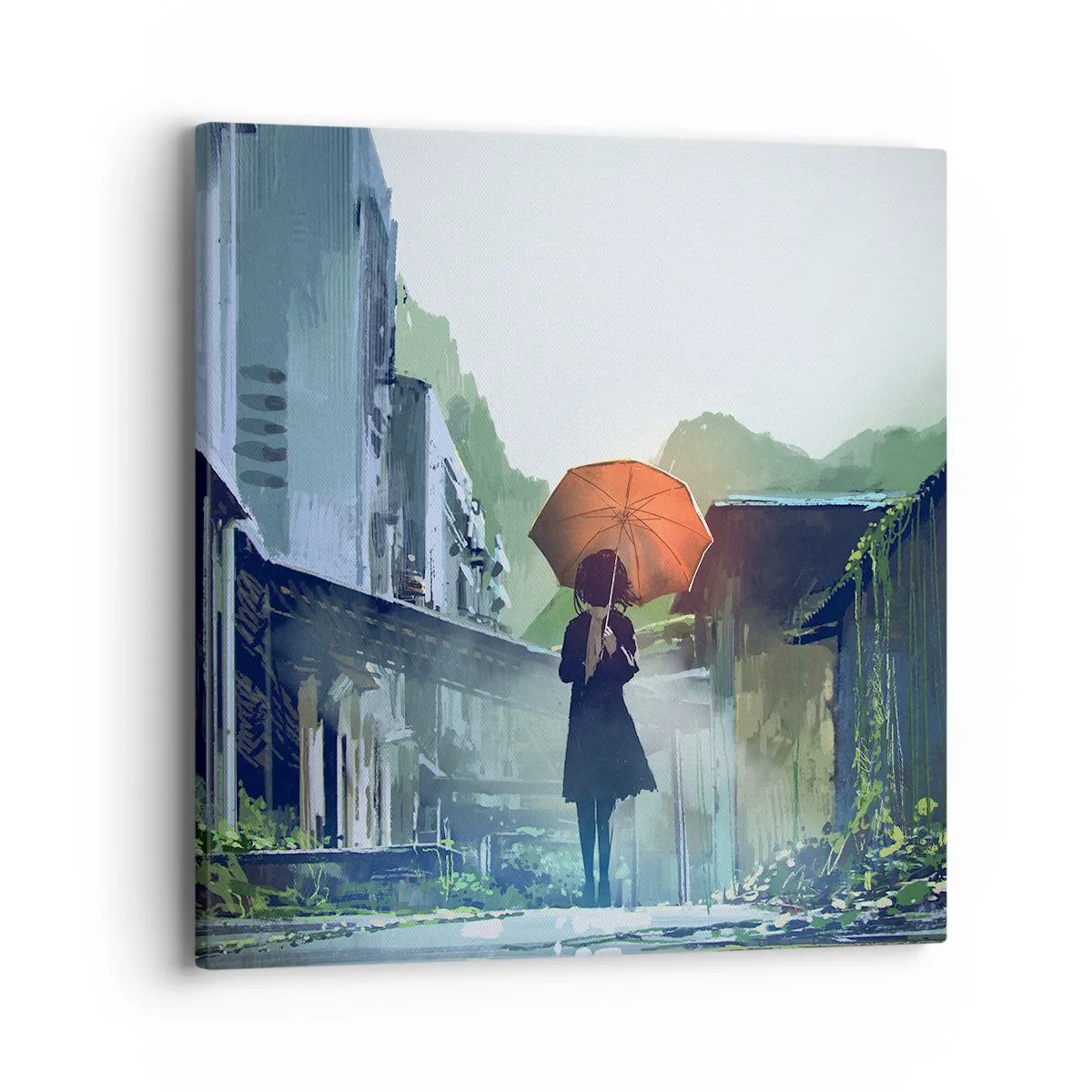 Schilderen op canvas - Verkwikkende regen - 40x40 cm