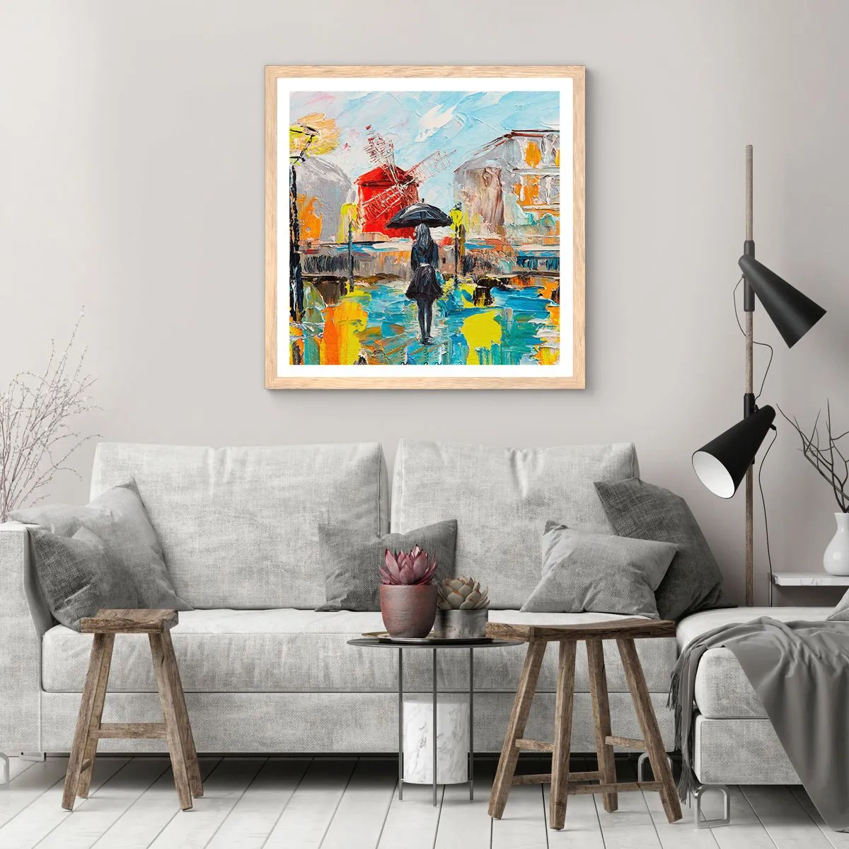 Een poster in een licht eiken lijst - Parijse legendes - 30x30 cm
