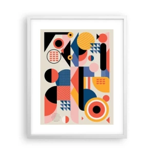 Poster in een witte lijst - Compositie: speel rond - 40x50 cm
