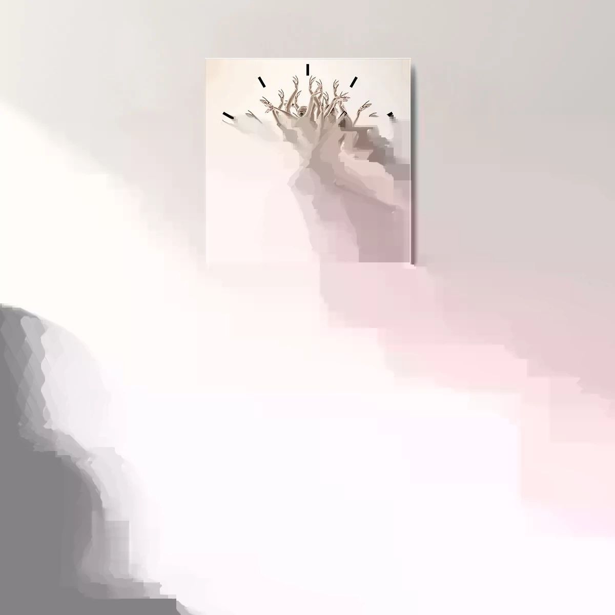 Wandklok - Klok - Bloeiend in dans - 30x30 cm