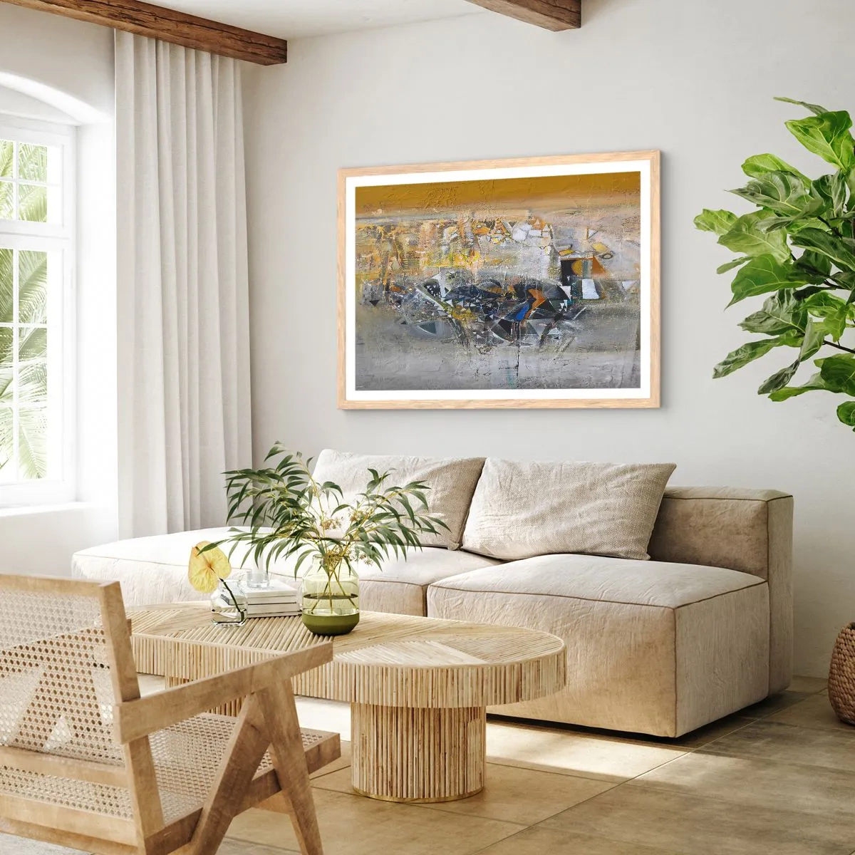 Een poster in een licht eiken lijst - Alles komt goed - 40x30 cm