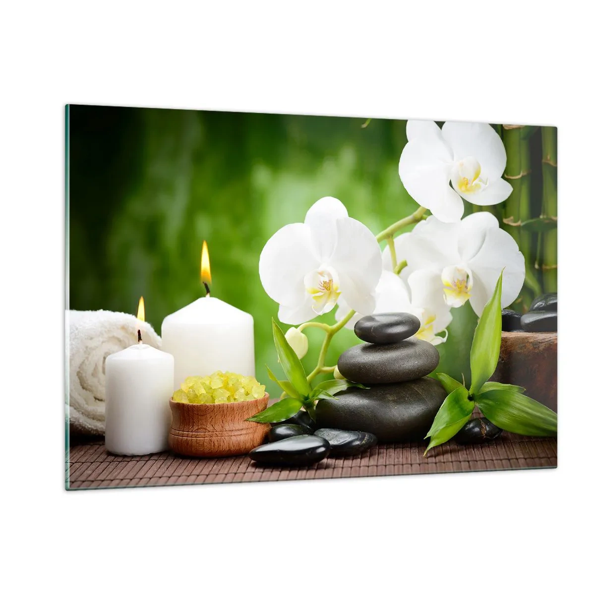 Schilderen op glas - Geurige, bloemige, delicate aanraking - 120x80 cm