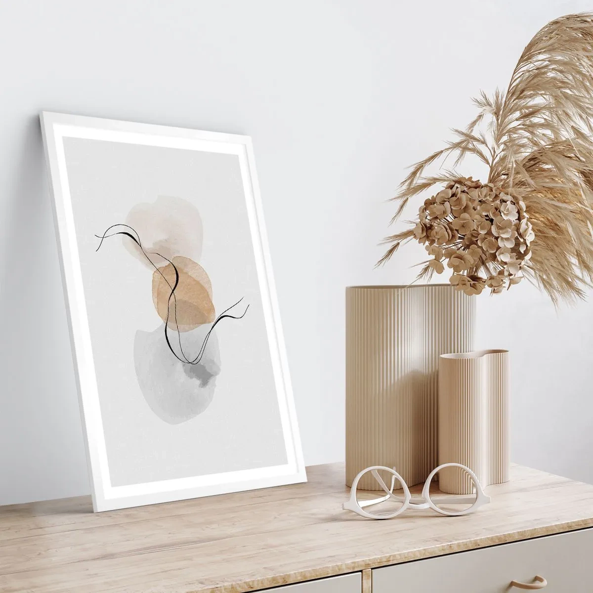 Poster in een witte lijst - Lucht kralen - 70x100 cm