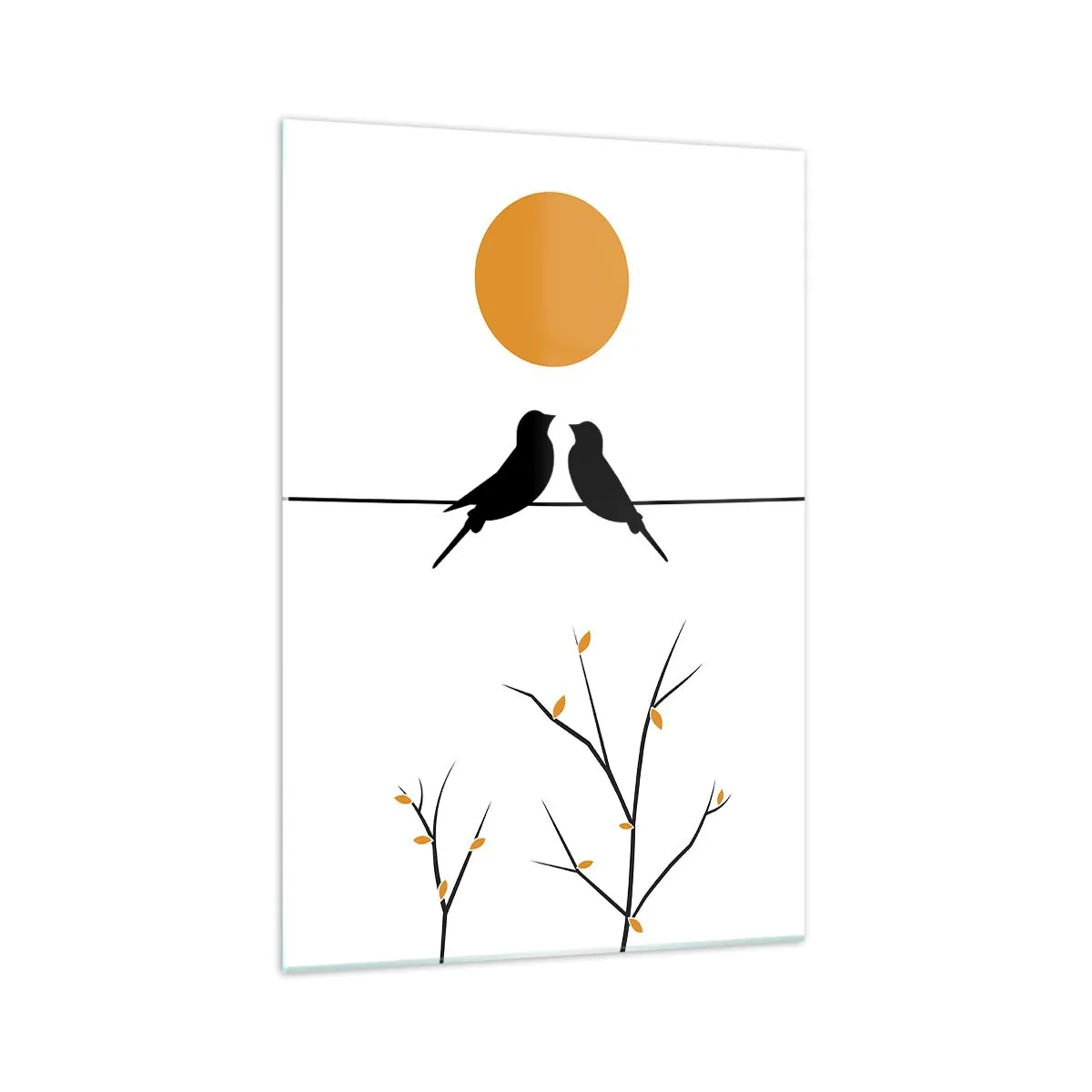 Schilderen op glas - Nachtegalen avond - 70x100 cm