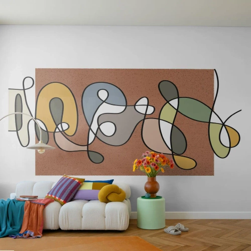 Fotobehang Premium Sand - Abstractie die het glimlachen waard is - Modern, Abstractie, Deel - 250x175 cm