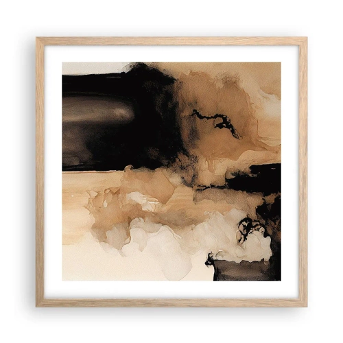 Een poster in een licht eiken lijst - Intrigerende abstractie - 50x50 cm