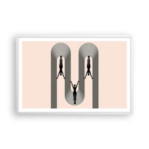 Poster in een witte lijst - Op zijn kop - 91x61 cm