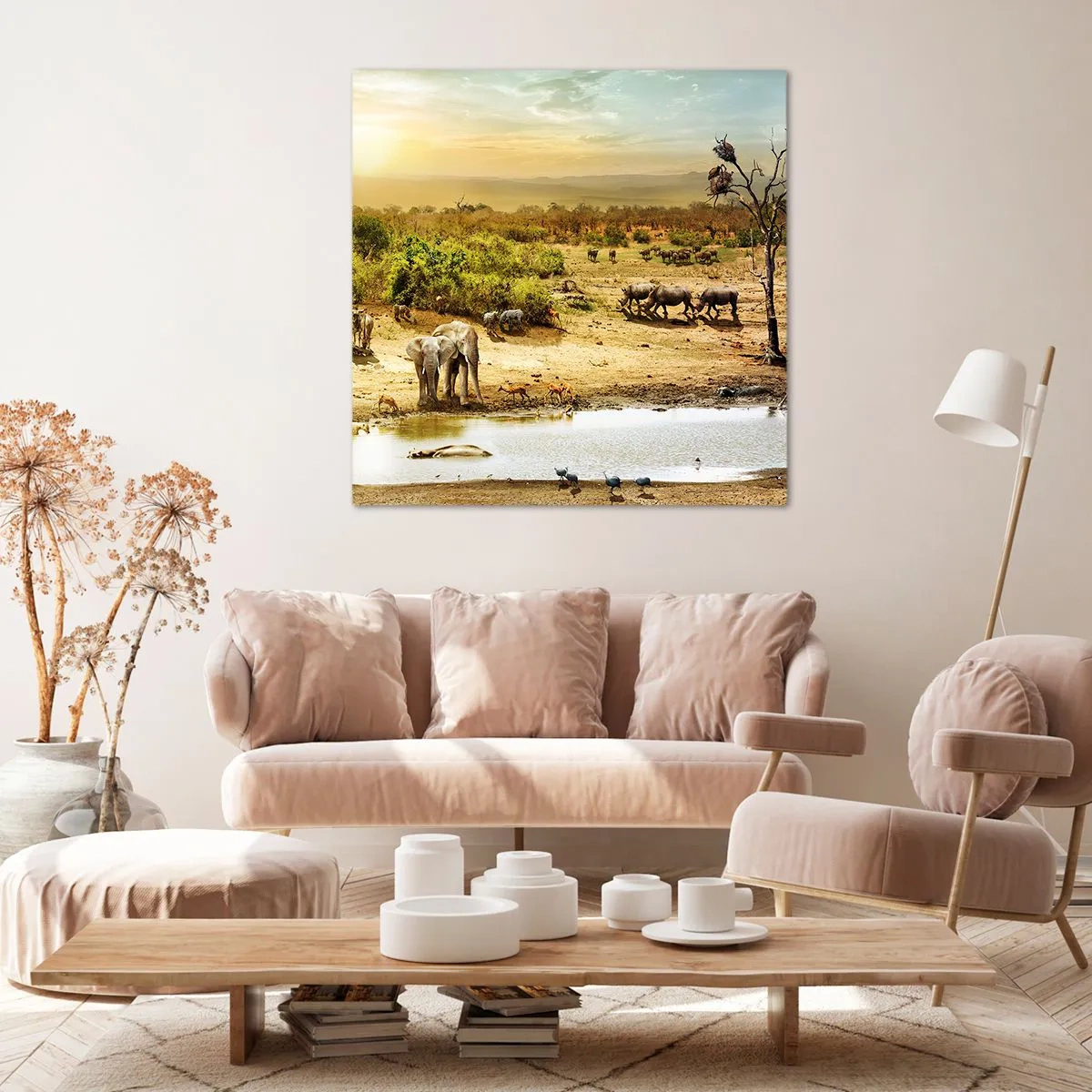 Schilderen op canvas - "Er stroomde een rivier uit Eden …" - 50x50 cm
