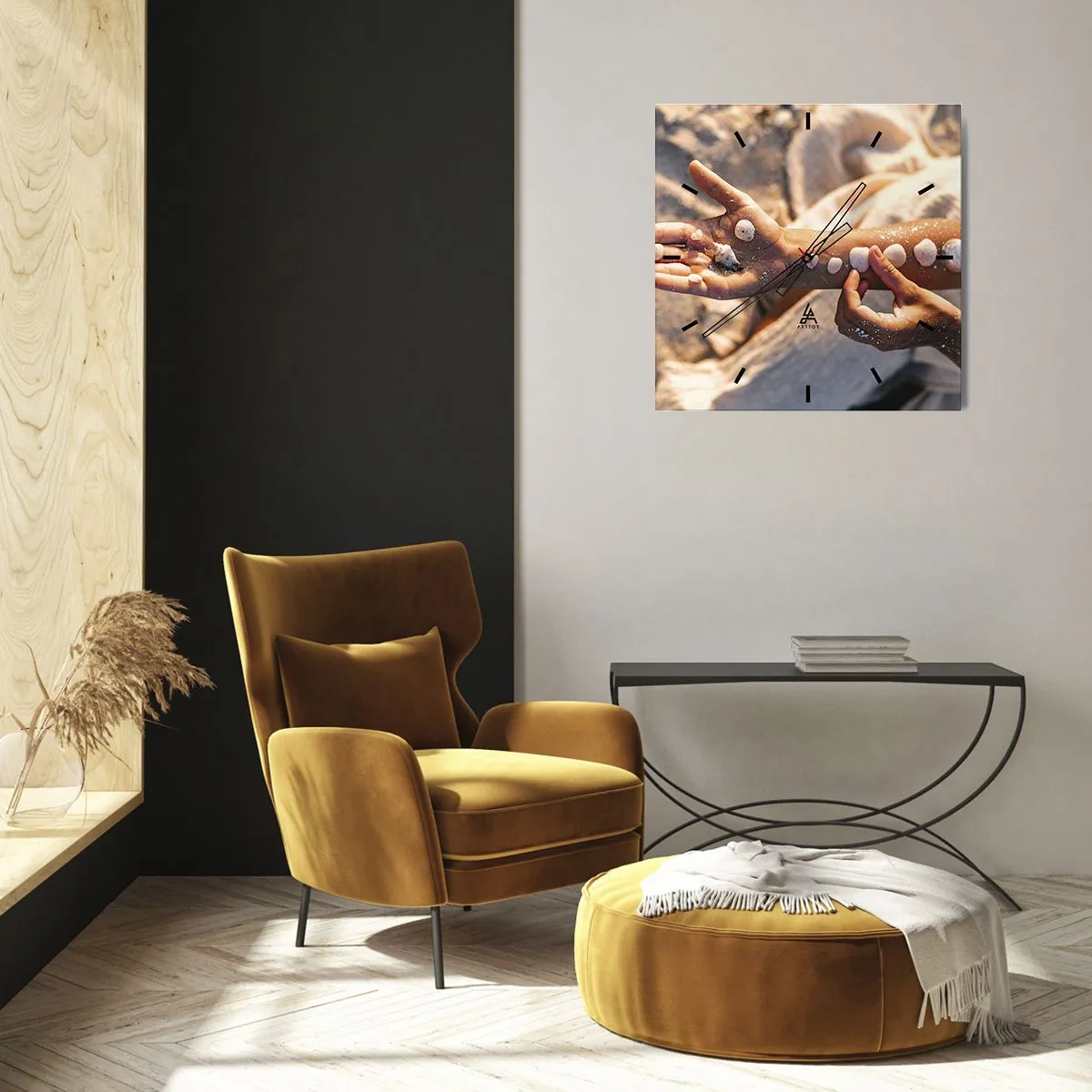 Wandklok - Klok - Schoonheid binnen handbereik - 40x40 cm