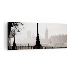 Schilderen op canvas - Ochtend in Londen - 100x40 cm