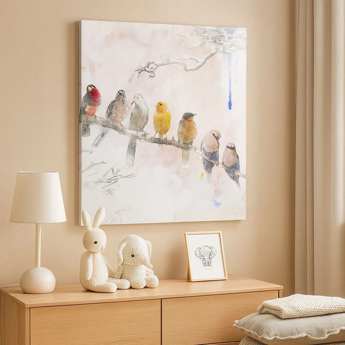 Schilderen op canvas - Gevleugelde ontmoeting - 30x30 cm