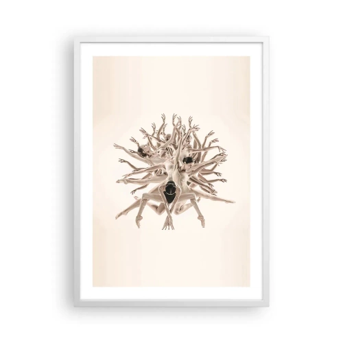 Poster in een witte lijst - Bloeiend in dans - 50x70 cm