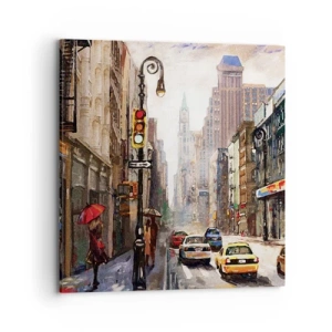 Schilderen op canvas - New York - ook kleurrijk in de regen - 70x70 cm