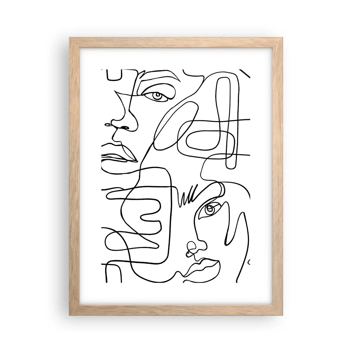 Een poster in een licht eiken lijst - In verwarde emoties - 30x40 cm