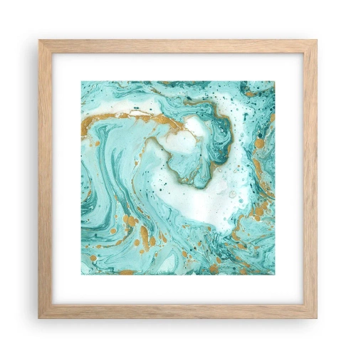 Een poster in een licht eiken lijst - Onder de grote golf van het Edo-tijdperk - 30x30 cm