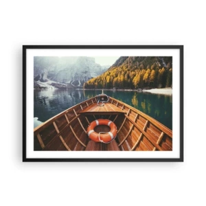 Poster in een zwarte lijst - Bergtocht - 70x50 cm