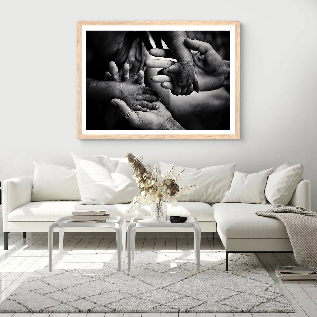 Een poster in een licht eiken lijst - Om mens te zijn - 70x50 cm