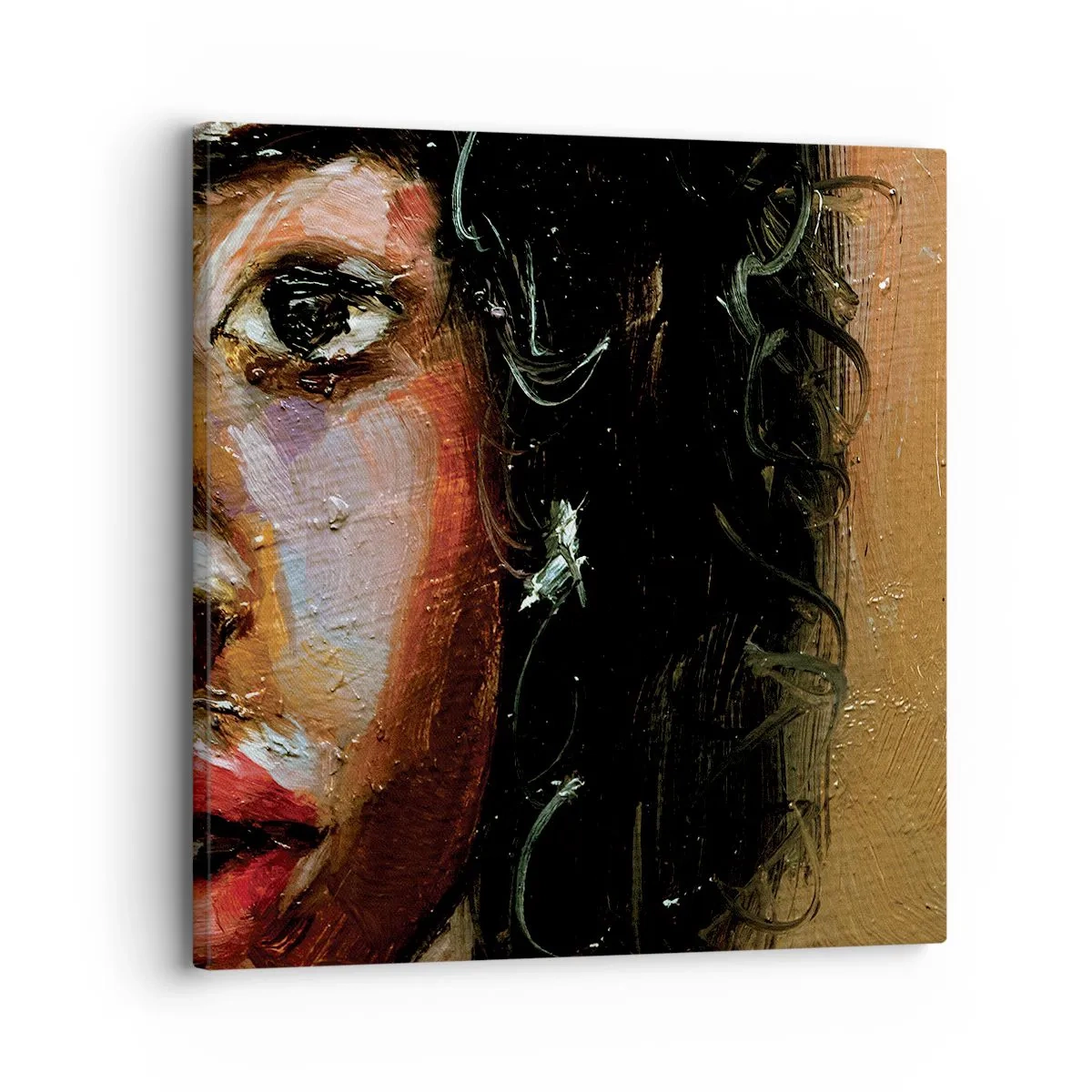 Schilderen op canvas - Zwart en gloed - 30x30 cm