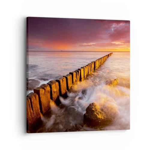 Schilderen op canvas - De zachtheid van de golven - 30x30 cm