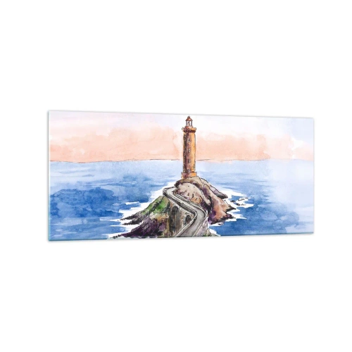 Schilderen op glas - Kijkend naar de zee - 120x50 cm