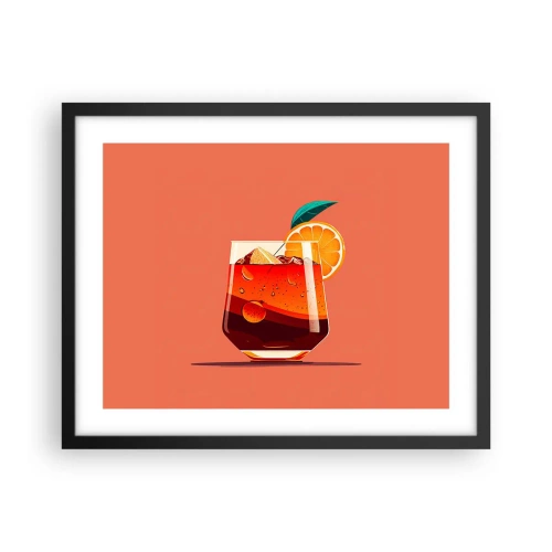 Poster in een zwarte lijst - Zomerse verfrissing - 50x40 cm