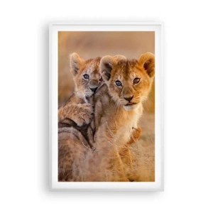 Poster in een witte lijst - Niet storen! We hebben plezier - 61x91 cm