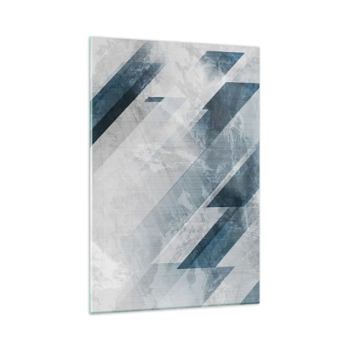 Schilderen op glas - Ruimtelijke compositie - grijze beweging - 80x120 cm