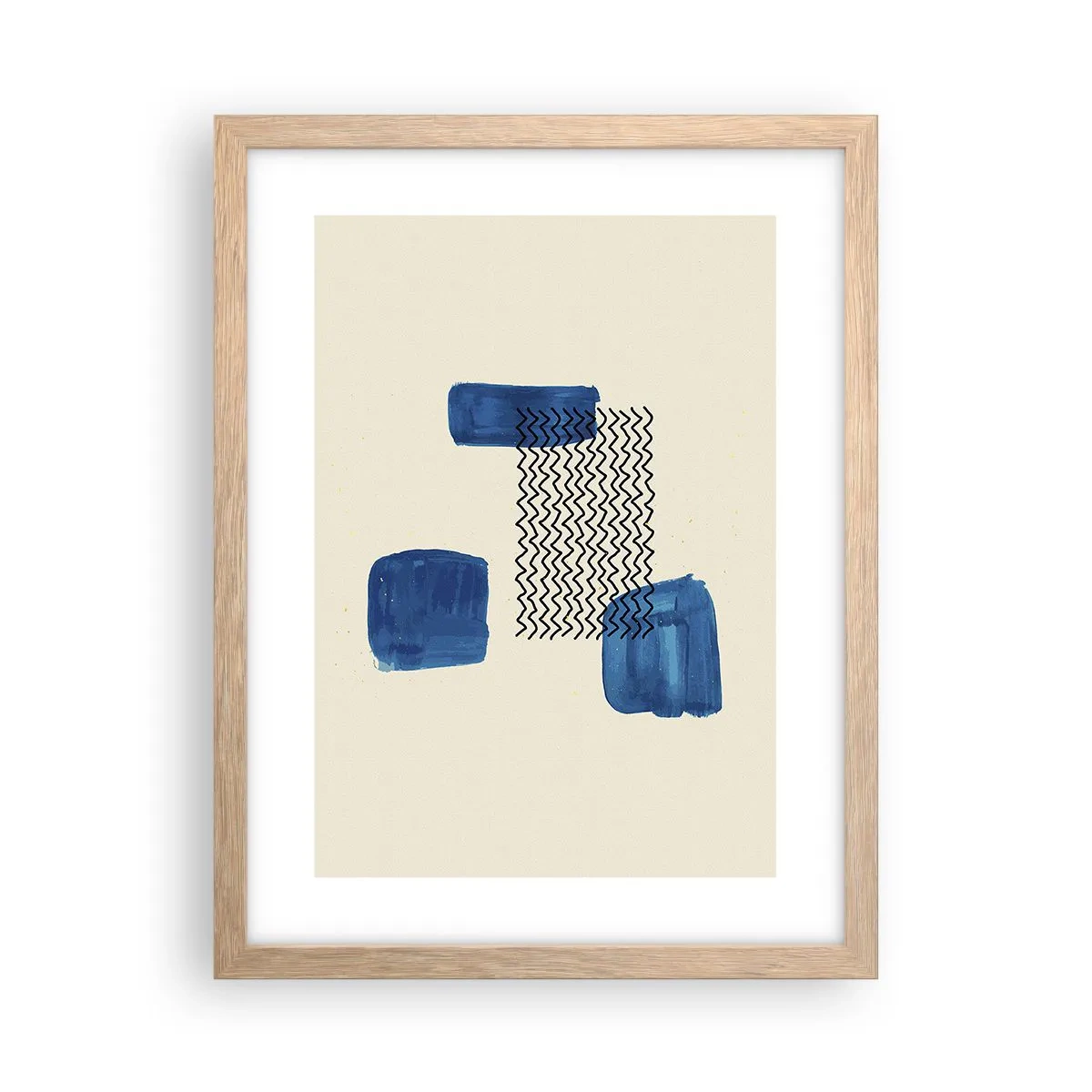 Een poster in een licht eiken lijst - Een abstract kwartet - 30x40 cm